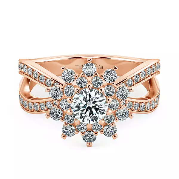 Nhẫn Kim Cương Double floral Halo NKC2505 1